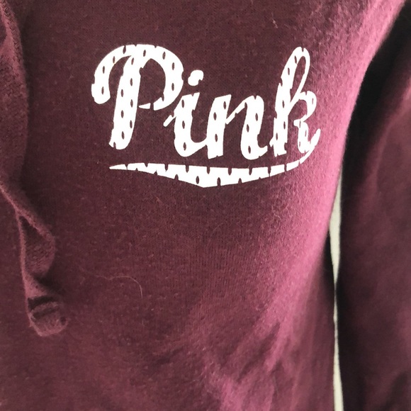 Pink Victoria Secret 3/4 zipper hooded sweatshirt - Picture 2 of 8